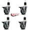 Service Caster 4'' Gray Poly Swivel 1-7/8'' Expanding Stem Caster Set with Brake, 4PK SCC-EX20S414-PPUB-PLB-178-4 - alternate 3